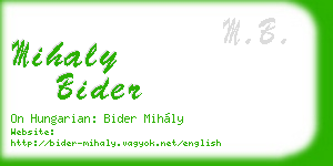 mihaly bider business card